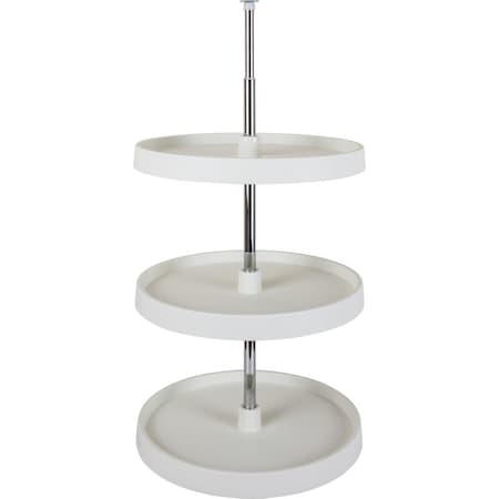 Hardware Resources 18" Round Three-Shelf Plastic Lazy Susan Set PR PLSR2318
